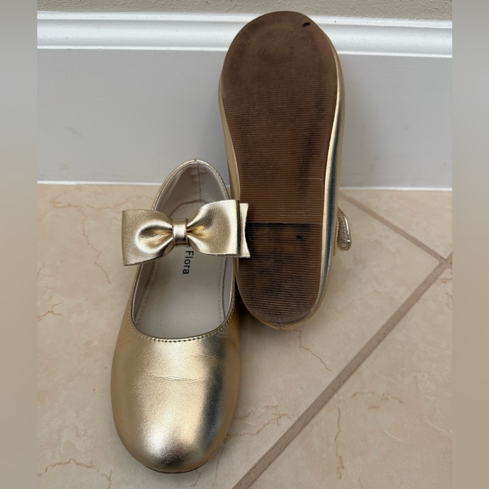 Felix & Flora Girl Dress Shoes - Gold Size 13 Little Kid - Picture 5 of 5